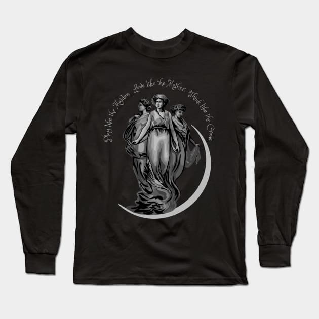 Maiden, Mother, Crone Long Sleeve T-Shirt by Slightly Unhinged